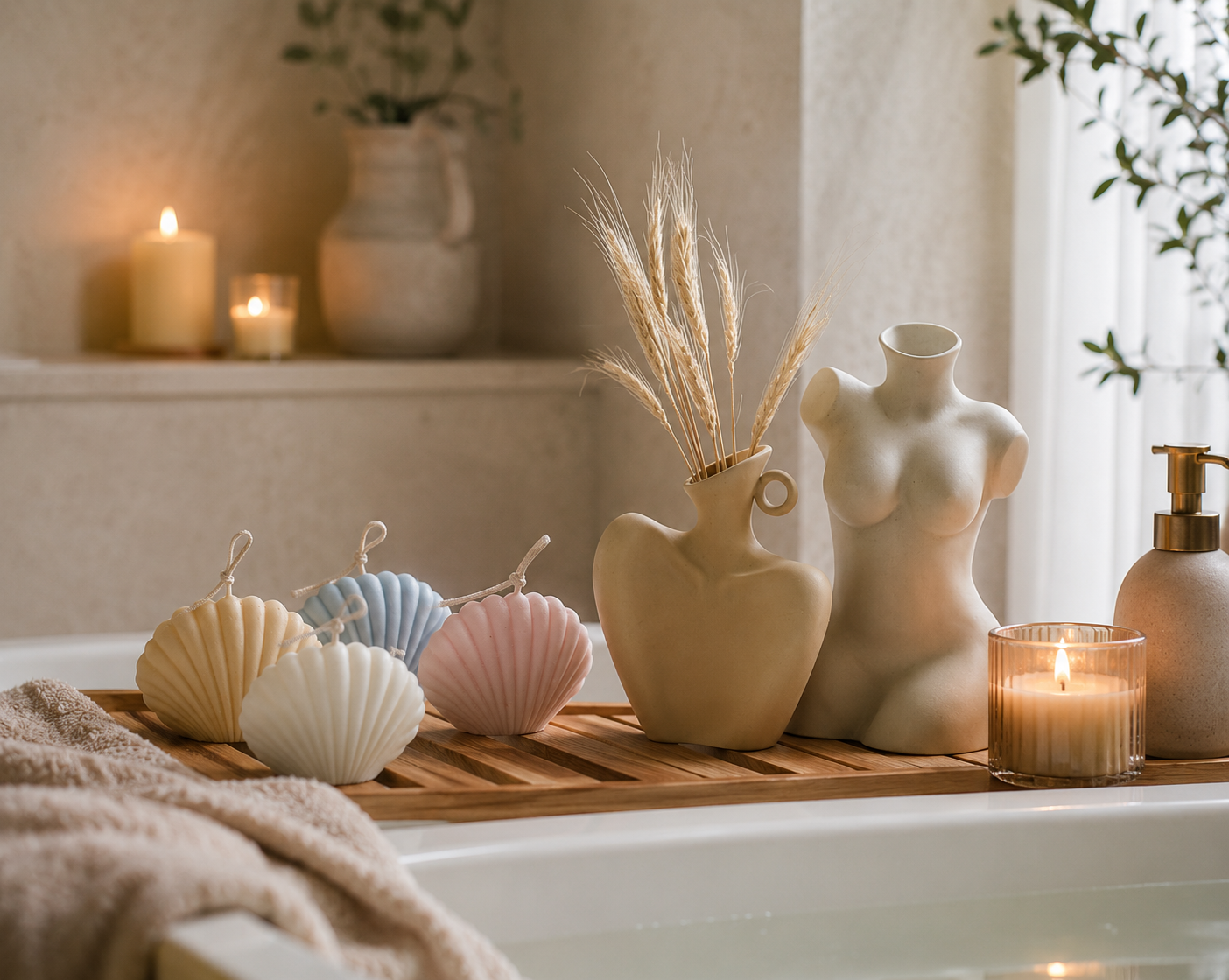 The Shoreline Candle | Sculptural Shell Candle