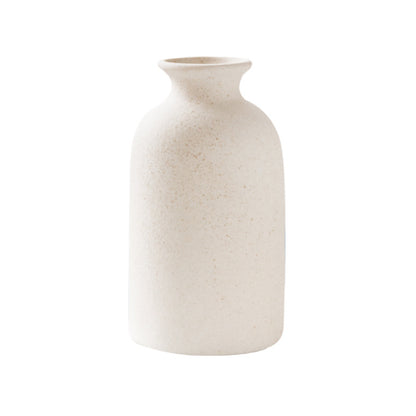 Simple Retro Frosted Ceramic Vase Stoneware Round Bottle Creative Home Decoration Nordic Retro Pastoral Style Crafts